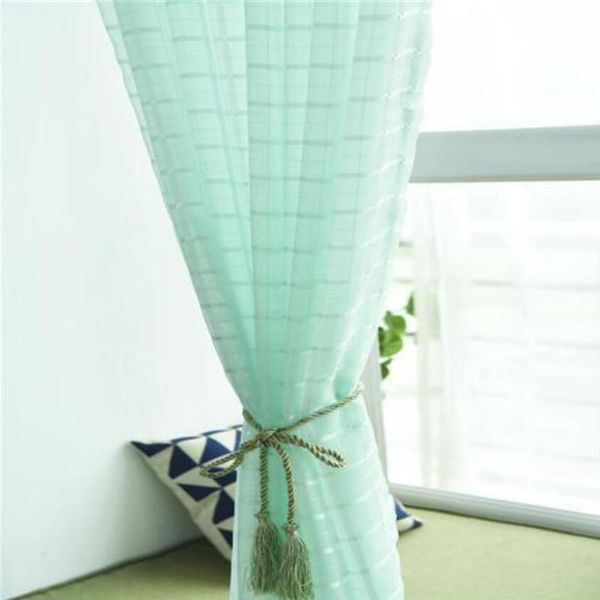 

curtain & drapes 1pcs punch-pastoral thin curtains finished shading bay window bedroom living room mosquito gauze f8346