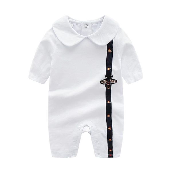 

jumpsuits arrival born baby boy clothes cute bee white blue christmas cotton lapels long sleeved toddler girl romper 0-3 months