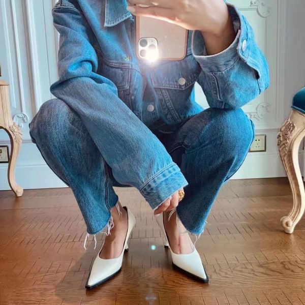 

dress shoes pointed toe women pumps shallow slip on thin high heels autumn spring office mules 2022 arrivals casual, Black