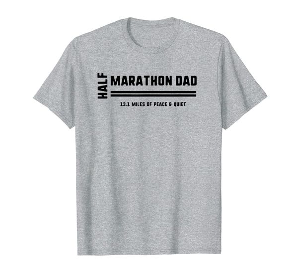 

mens funny running marathon dad 13.1 peace and quiet i gift tee, White;black