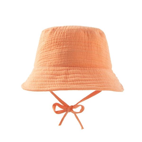 

caps & hats baby kids children fisherman cap wide brim uv protection visor outdoor summer flat sunhat bucket hat, Yellow