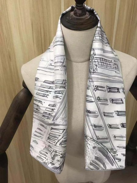 

scarves 2021 arrival spring classic 90*90 cm 100% silk scarf square twill hand made roll shawl for women lady hijab high quality, Blue;gray