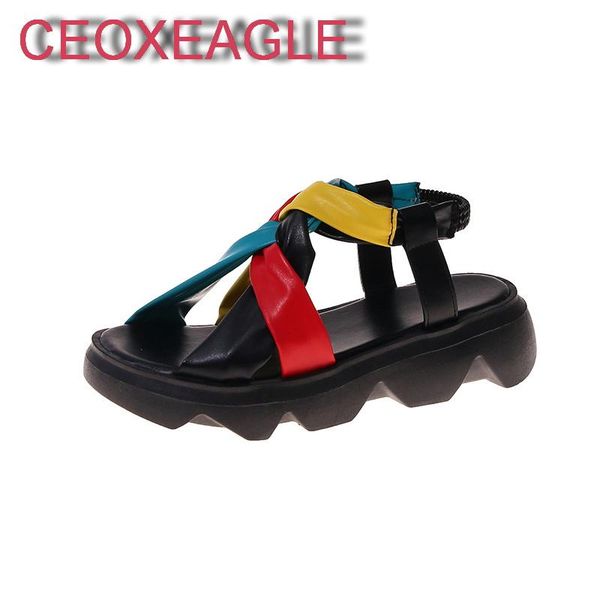 

sandals platform women summer 2021 fairy wind open toe chunky party vintage renaissance fashion women's shoes, Black