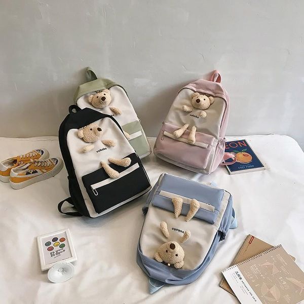 

storage bags cute bear gift school bag female student backpack waterproof pendant 2021