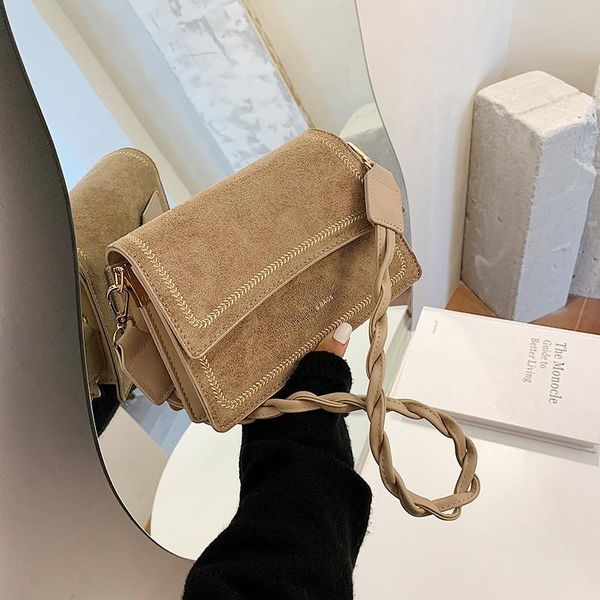 

shoulder bags handbags women 2021 fashion suede handbag small underarm pu leather retro mini