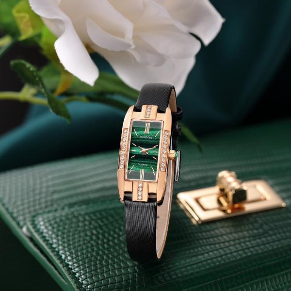 

wristwatches ladies watch waterproof quartz fashion square diamante elegant montre femme relÃ³gio feminino, Slivery;brown