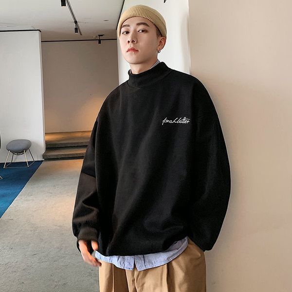 

pr 2021 men's autumn winter warm hoodies new korean streetwear fashion woman pullovers sweatshirts graphic printed man clothing q8a2, Black