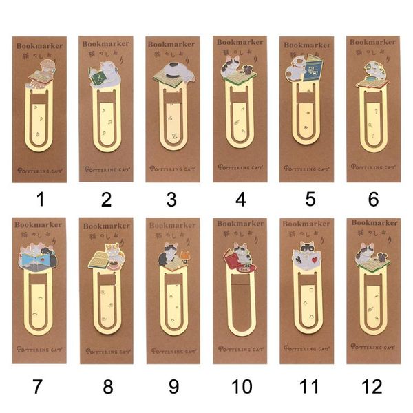 

bookmark gold-plated cartoon animal metal cute cats reading book gift folder stationery supplies