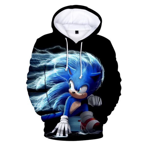 

2021 new sonic the hedgehog hoodie kids 3d casual clothes toddler girls family shirts baby boys sweatshirts children's coats top, Black