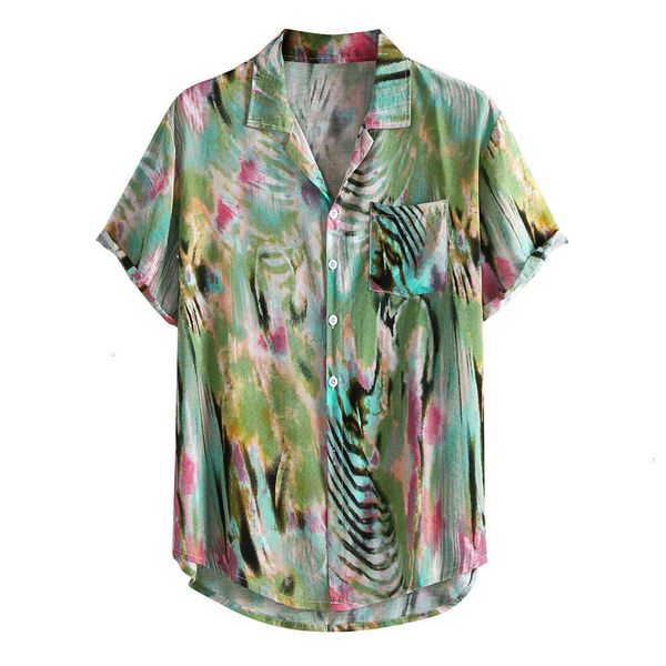 

men's slim print short sleeve stand collar fashion shirt, White;black