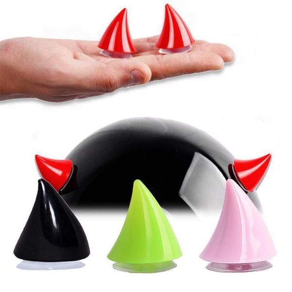 

motorcycle helmets bike helmet cute devil horn decoration snow sports suction cup srickers decals .