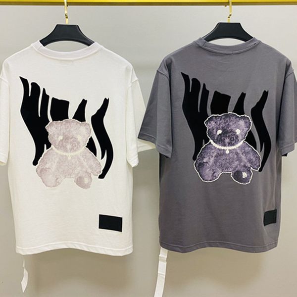 

2021 new 2021ss reflection bear we11done t-shirt men women 1:1 summer style welldone tee sz5s, White;black