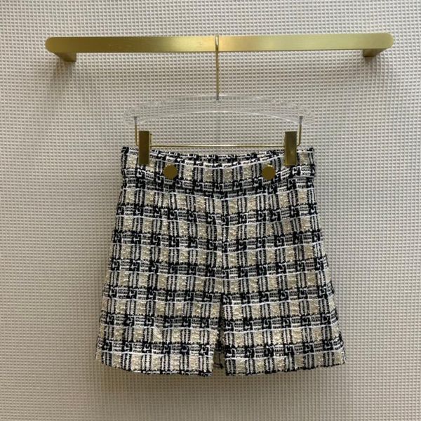 

women's shorts plaid tweed for women good quality 3d cut straight 70% wool high-end brand high waist slim lady autumn 2021, White;black