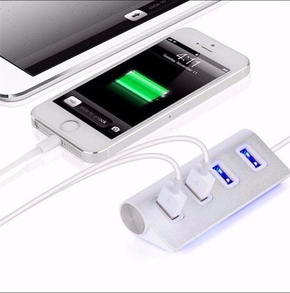 

hubs 100pcs/lot led high speed 4 ports usb 2.0 multi hub splitter adapter pc lapov