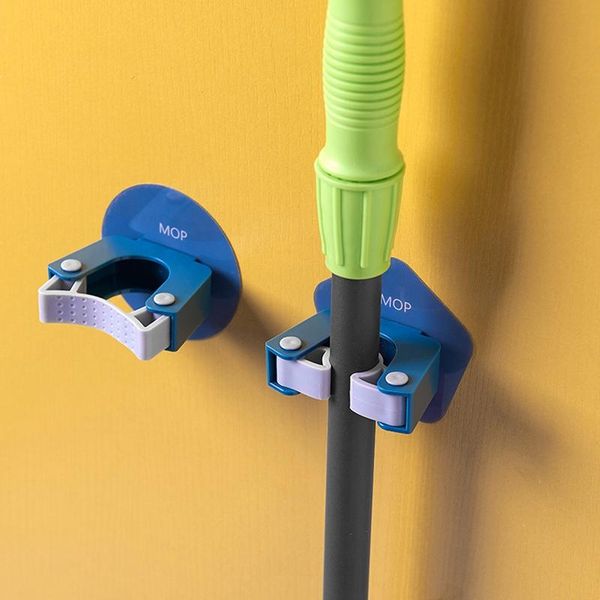 

hooks & rails wall-mounted bathroom mop rack broom storage racks adhesive kitchen accessories organizer hook rackes storages