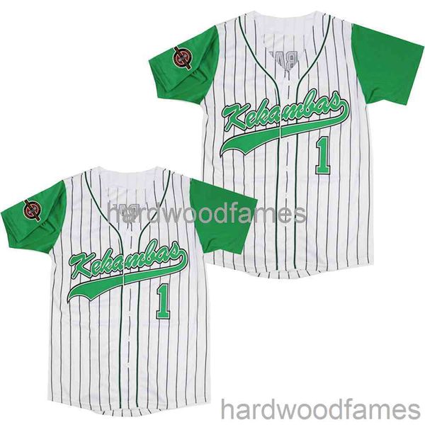 Costume Custom Kekambas 1 G-Baby Jersey Bordado Verde Stripe Hip-Hop Street Cultura 2020 Novos Homens Mulheres Juventude Baseball Jerseys-6xl