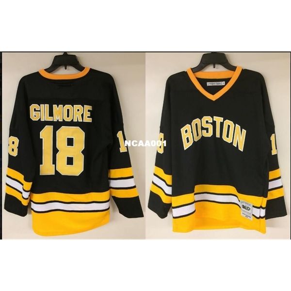 

real 001 real full embroidery happy gilmore adam sandler boston bruins movie authentic jersey or custom any name or number hockey jersey, Black