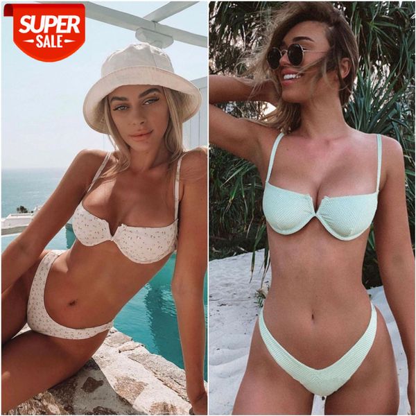 

bathing suits ladies split swimsuit retro polka dot underwire gather bikini 9301 #7b2d, White;black