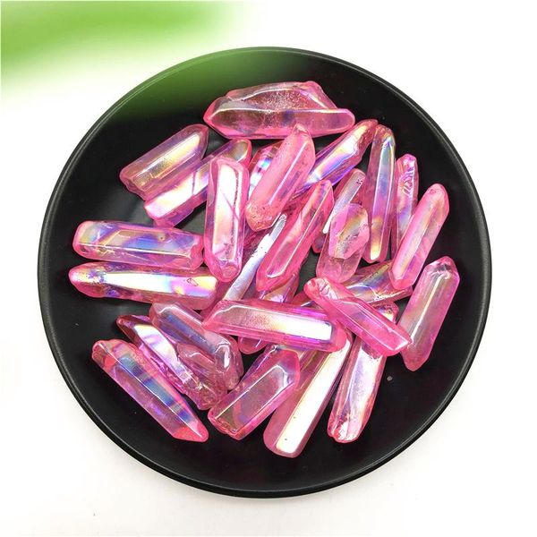 

decorative objects & figurines 50g pink titanium aura lemurian seed quartz crystal stones point specimen decoration and minerals