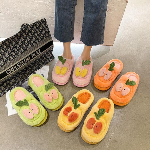 

slippers ladies autumn and winter home furnishing indoor outdoor wool baotou warm shoes, Black