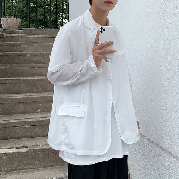 

sunscreen men's ultra thin breathable summer coat korean versatile couple's clothes fashion brand suit jacket, Black;brown