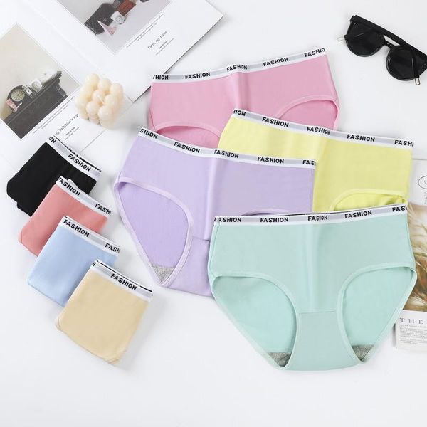 

women's panties fashion letter underwear panty for women female soft girl briefs solid color intimates lingerie -xl, Black;pink