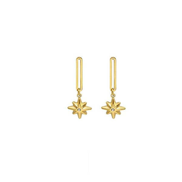 

stud luxury designs star earrings with cubic zirconia wedding engagement jewelry fashion 316 stainless steel eardrop, Golden;silver
