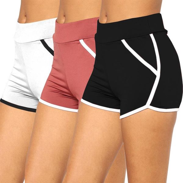 

women's shorts women's fashion chic elastic waist wild beach pants sports women buttocks large size, White;black