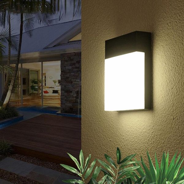 

led outdoor wall lamp garden light waterproof ip65 gate lighting fixture modern yard garden corridor wall light 85-265v decor