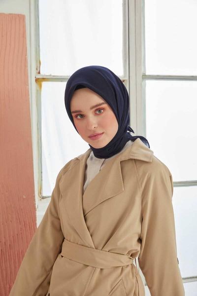 

scarves miray navy blue cotton scarf, Blue;gray