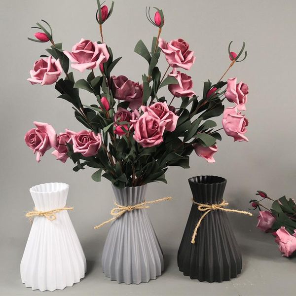 

vases european flowers home decoration plastic anti-ceramic wedding modern decorations rattan-like unbreakable creative si