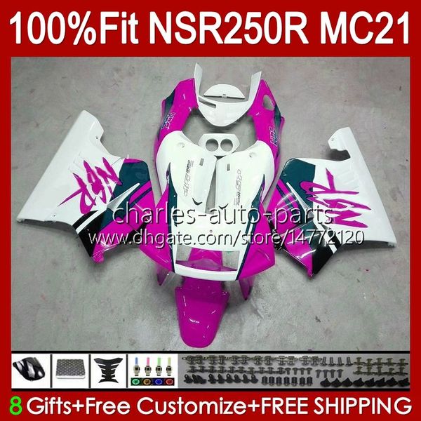 Einspritzung für HONDA NSR250 weiß rosa NSR 250 R NSR 250R 1990 1991 92 93 103HC.154 NSR250RR NSR250R MC21 PGM3 90 91 1992 1993 OEM-Verkleidung