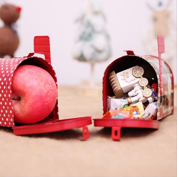 

gift wrap year christmas candy mail box craft iron storage holder organizer tin xmas ornaments decoration supplies 2