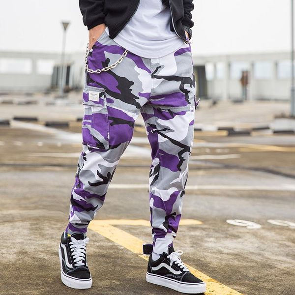

men's pants zogaa 2021 fashion camouflage military cargo loose comfortable cotton mens jogger autumn straight male trousers, Black