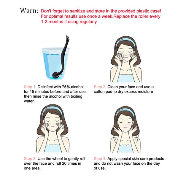 

540 derma roller microneedling 0.2/0.25/0.3mm needles length titanium dermoroller microniddle roller for face skincare tools