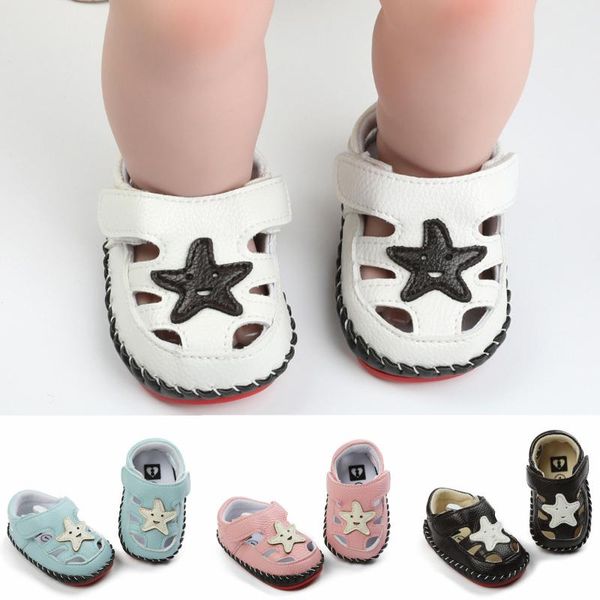 

first walkers summer hand-stitched baby sandals rubber-soled non-slip indoor toddler shoes outdoor male hand stitching wrapped toe#g30