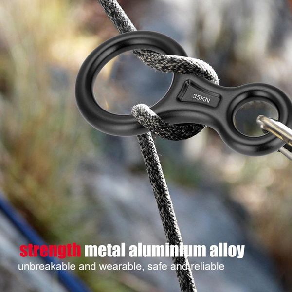 

cords, slings and webbing climbing descender 8-shaped ring high altitude slow descent protector 35kn pull clamber accessories supplies black