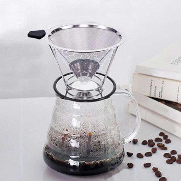 

coffee filters filter tools home kitchen supplies reusable pour over cone shape dripper with removable cup stand