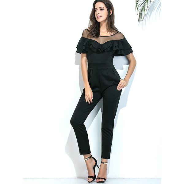 

women's jumpsuits & rompers fashion red black jumpsuit europe and the united states overalls for women summer two piece combi long, Black;white