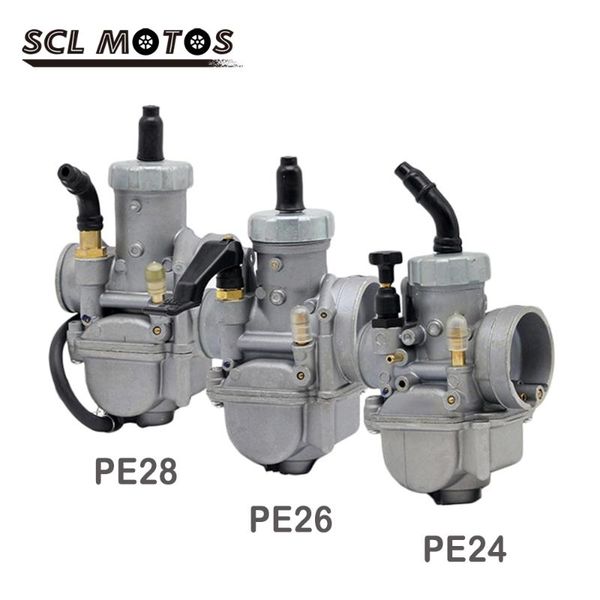 

motorcycle fuel system scl motos keihin pe24 pe26 pe28 carburetor carb manual/auto control for scooter atv motorbike parts moto racing