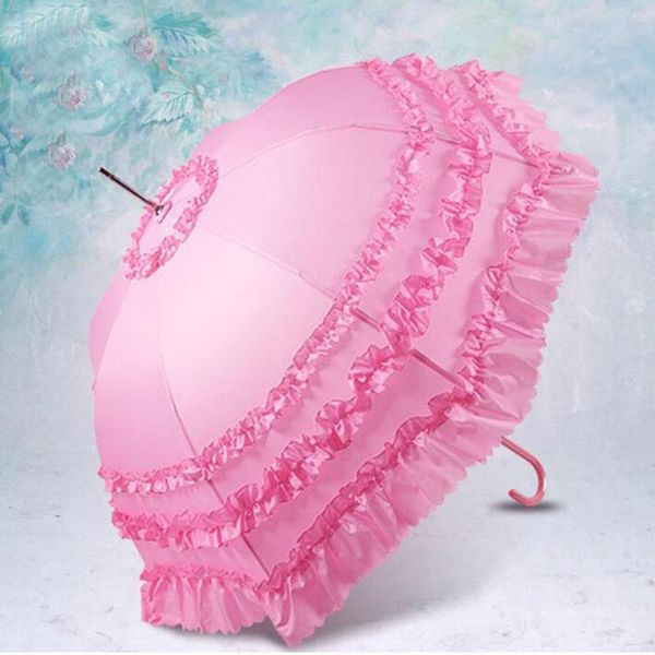 

umbrellas luxury princess lace sunshade umbrella exquisite sunny and rainy long handle parasol tower shaped wedding