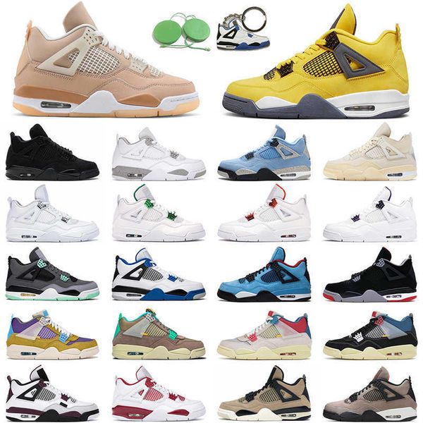 

4s retro lightning basketball shoes shimmer men women jumpman 4 university blue white oreo red thunder cactus jack green glow mens trainer