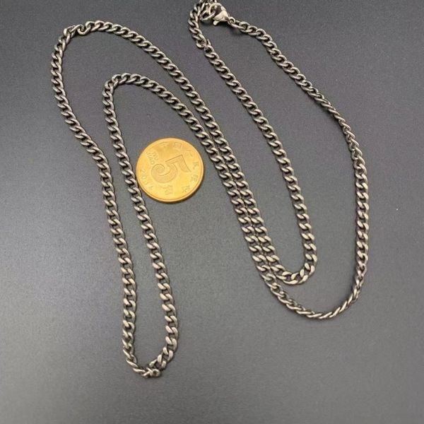 

delicate 3.5 mm width pure titanium necklace chain with lobster clasp, Silver