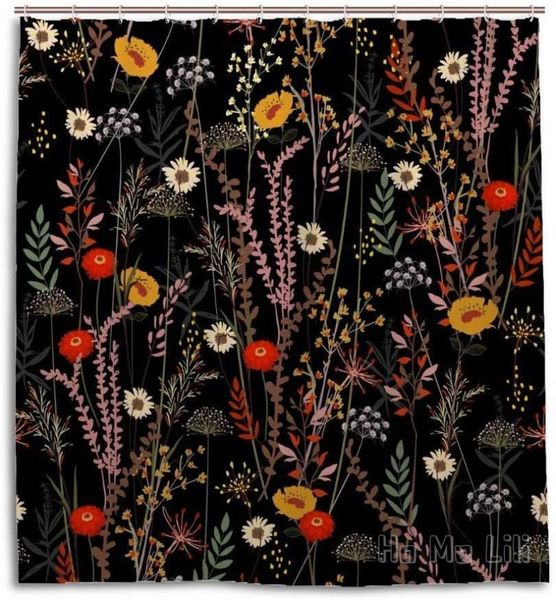 

shower curtains beautiful blooming meadow flowers print waterproof polyester bathroom decoration