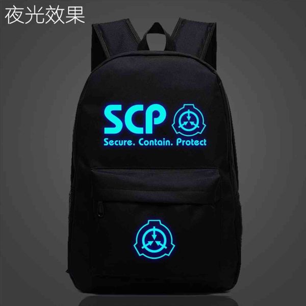 

scp secure contain protect school bag noctilucous luminous backpack student notebook daily glow in the dark mochila