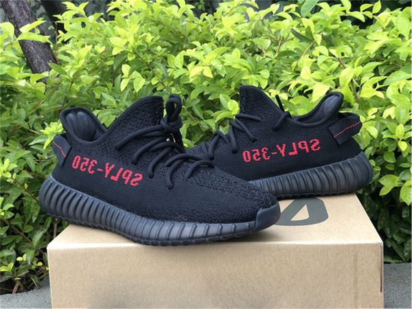

2021 released originals v2 black red core black cp9652 kanye west man woman outdoor shoes sports sneakers with original box 36-47.5