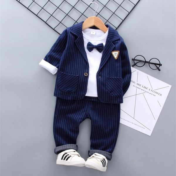 

baby boys clothing sets spring autumn children kids casual cotton coat+hoodies+pants 3pcs suit toddler boys baby sports outfits 210309, White