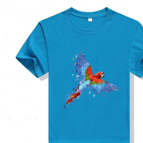 

beautiful colorful parrot printing new t shirt modern girl versatile short sleeve female t shirt fashion oversize tshirt, White