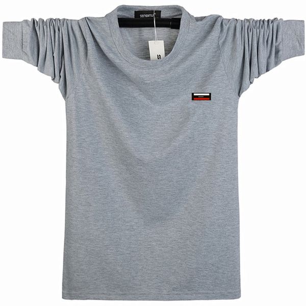 

2021 new mode busness autumn t men's collar long sleeve shirt size big fine cotton male t-shirts 5xl 6xl 0mn9, White;black