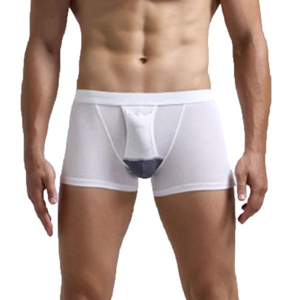 

underpants u-convex boxerbriefs scrotal separation shorts men underwear breathable panties male physiological underpant mans short, Black;white